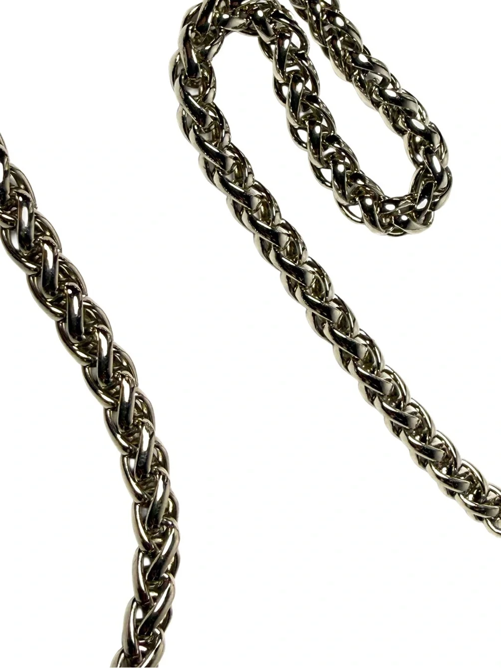 Silver Crystal Pavé Bead Chain Bolo Necklace